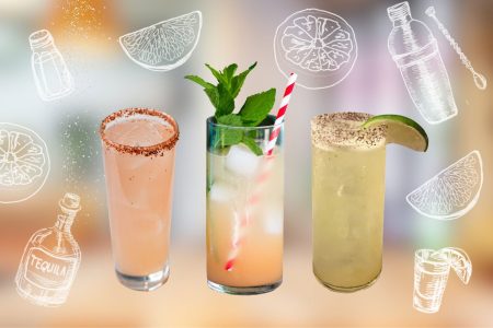 paloma variations with illustrations of limes and tequila