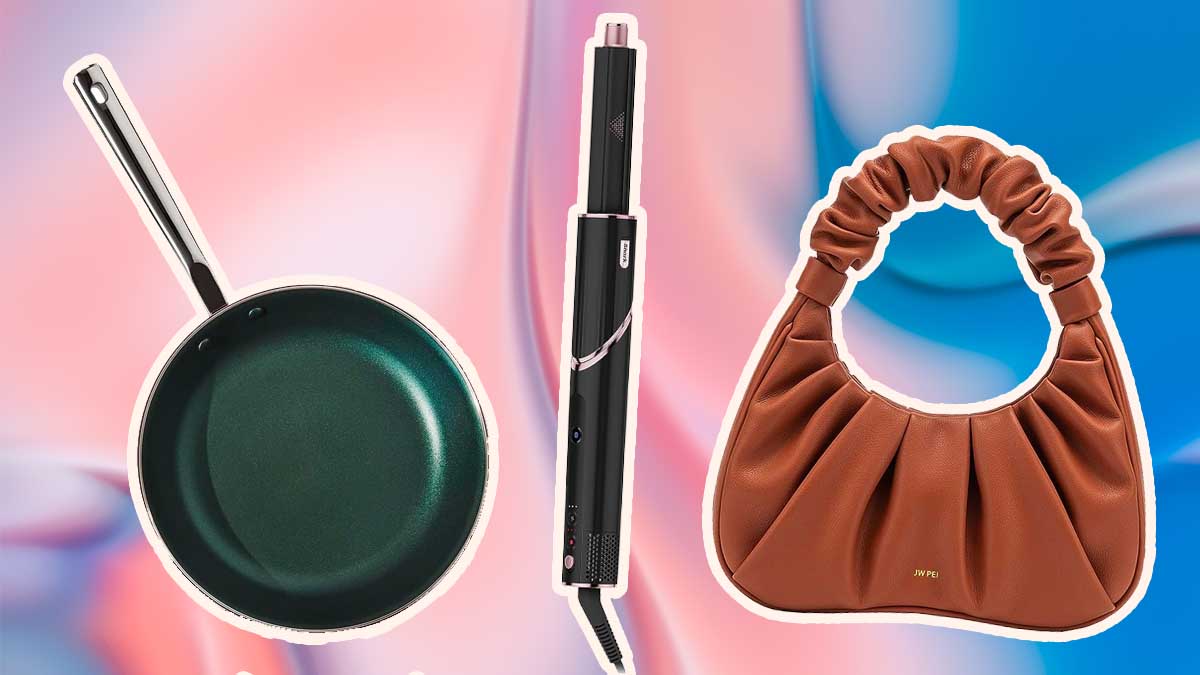 The best prime day deals for women include Material Kitchen's coated copper pan, Shark's hair styler and a JW PEI purse