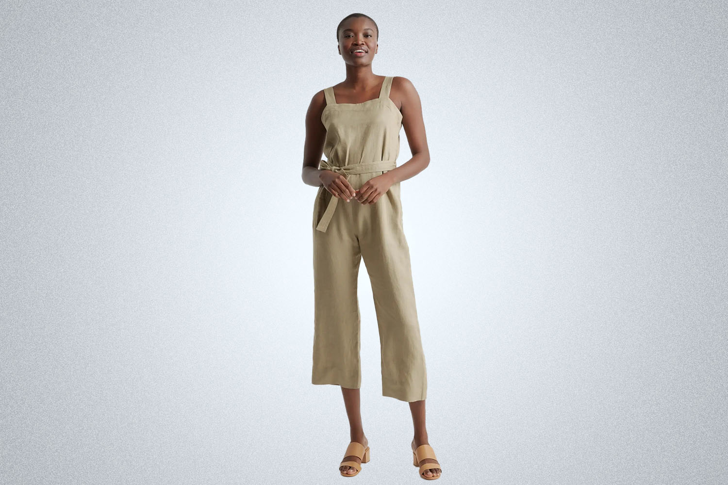 Quince 100% European Linen Square Neck Jumpsuit