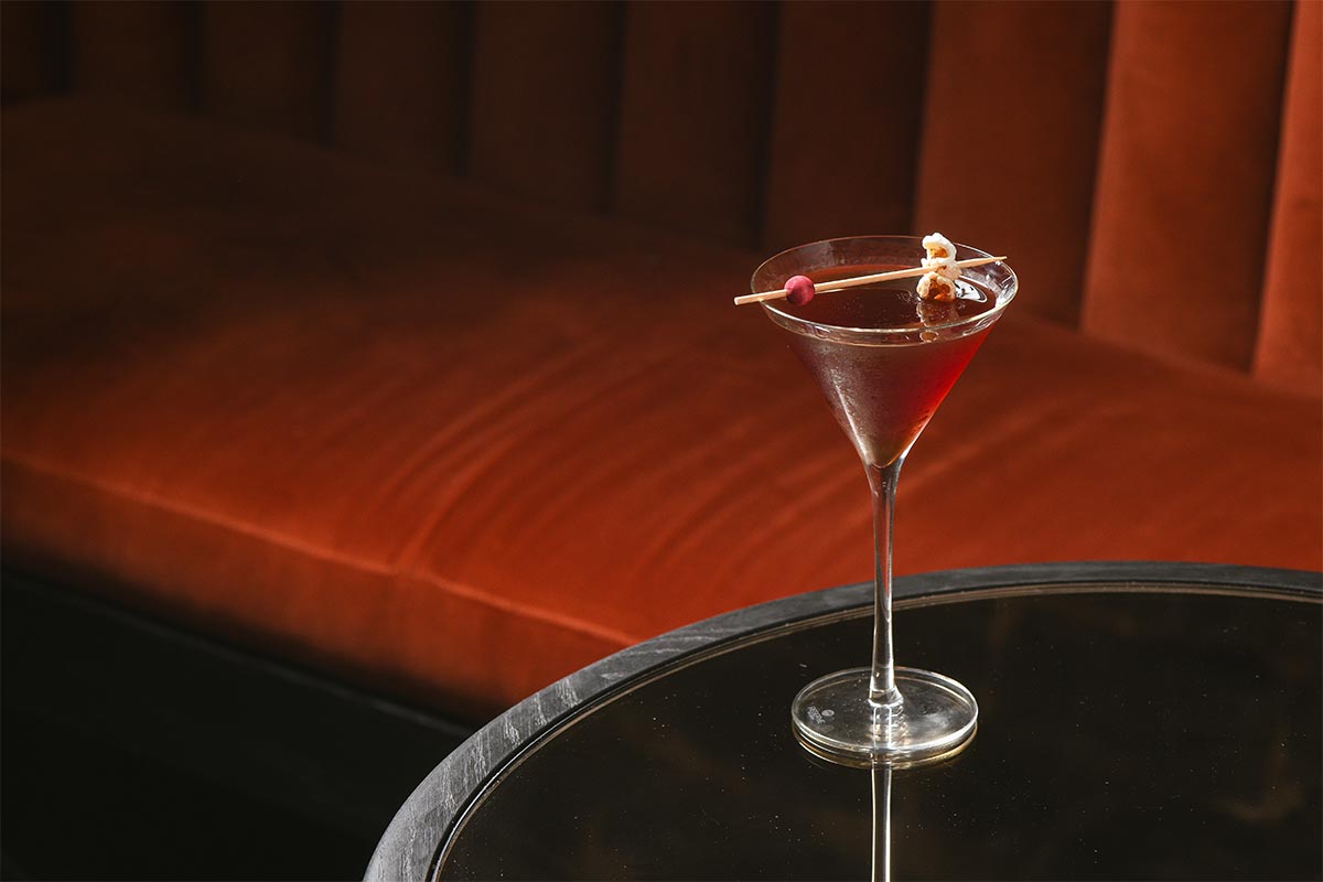 Rum Com drink at Jac's on Bond, which features popcorn