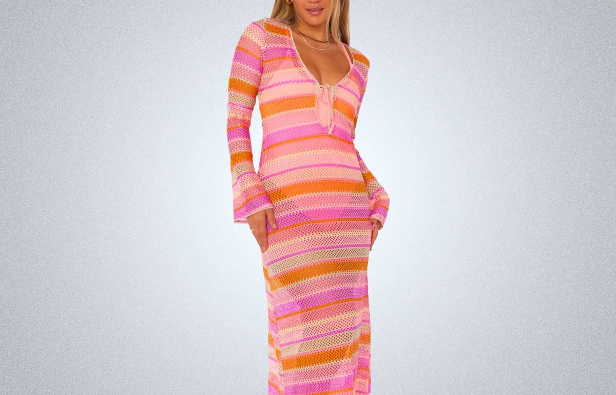 Show Me Your Mumu Vacay Coverup in Melon Mixed Crochet