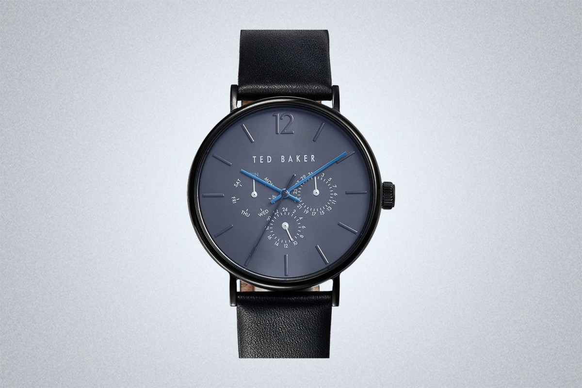 Ted Baker London 41mm Phylipa Multifunction Leather Strap Watch