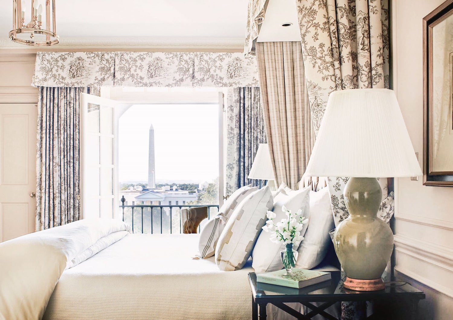 Bedroom with a view of the Washington Monument