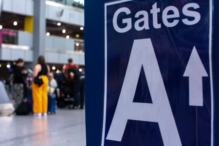 Airport gate sign