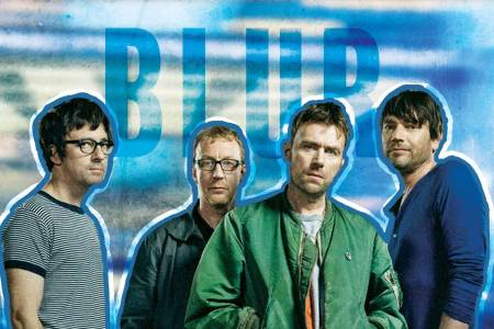 blur band on blue background