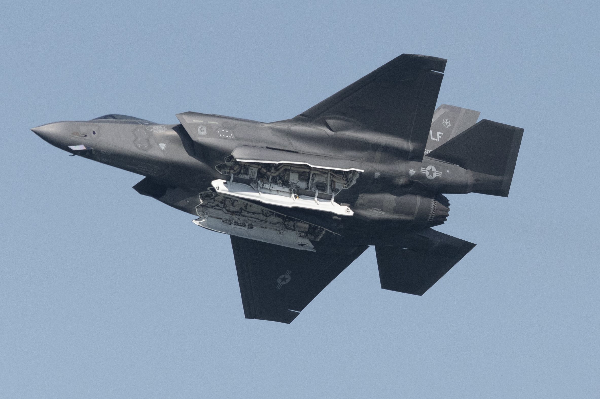 A U.S. Air Force Lockheed Martin F-35 Lightning stealth fighter.