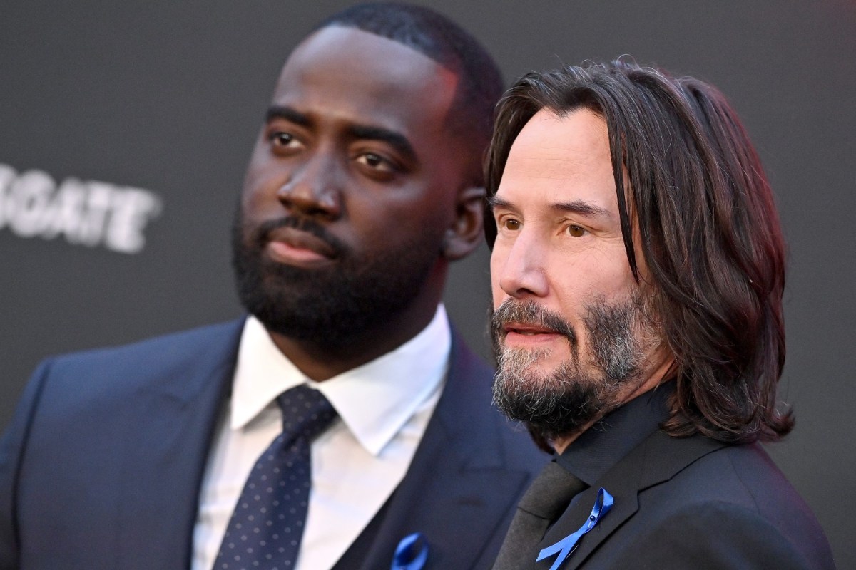 Shamier Anderson and Keanu Reeves at the "John Wick: Chapter 4" Premiere