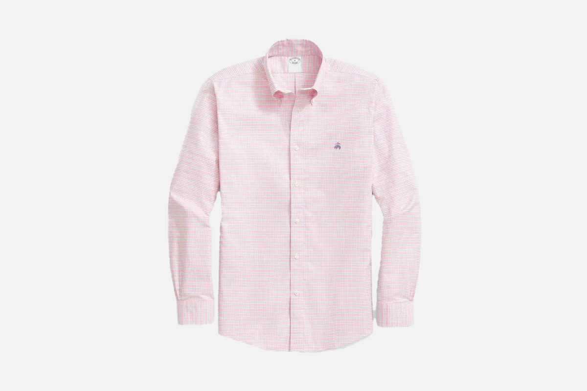 Brooks Brothers Stretch Cotton Non-Iron Oxford Polo Button Down Collar