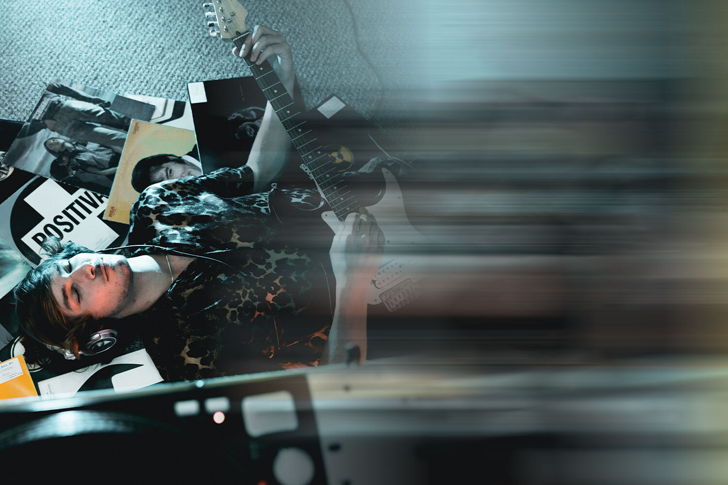 A musician in a blur