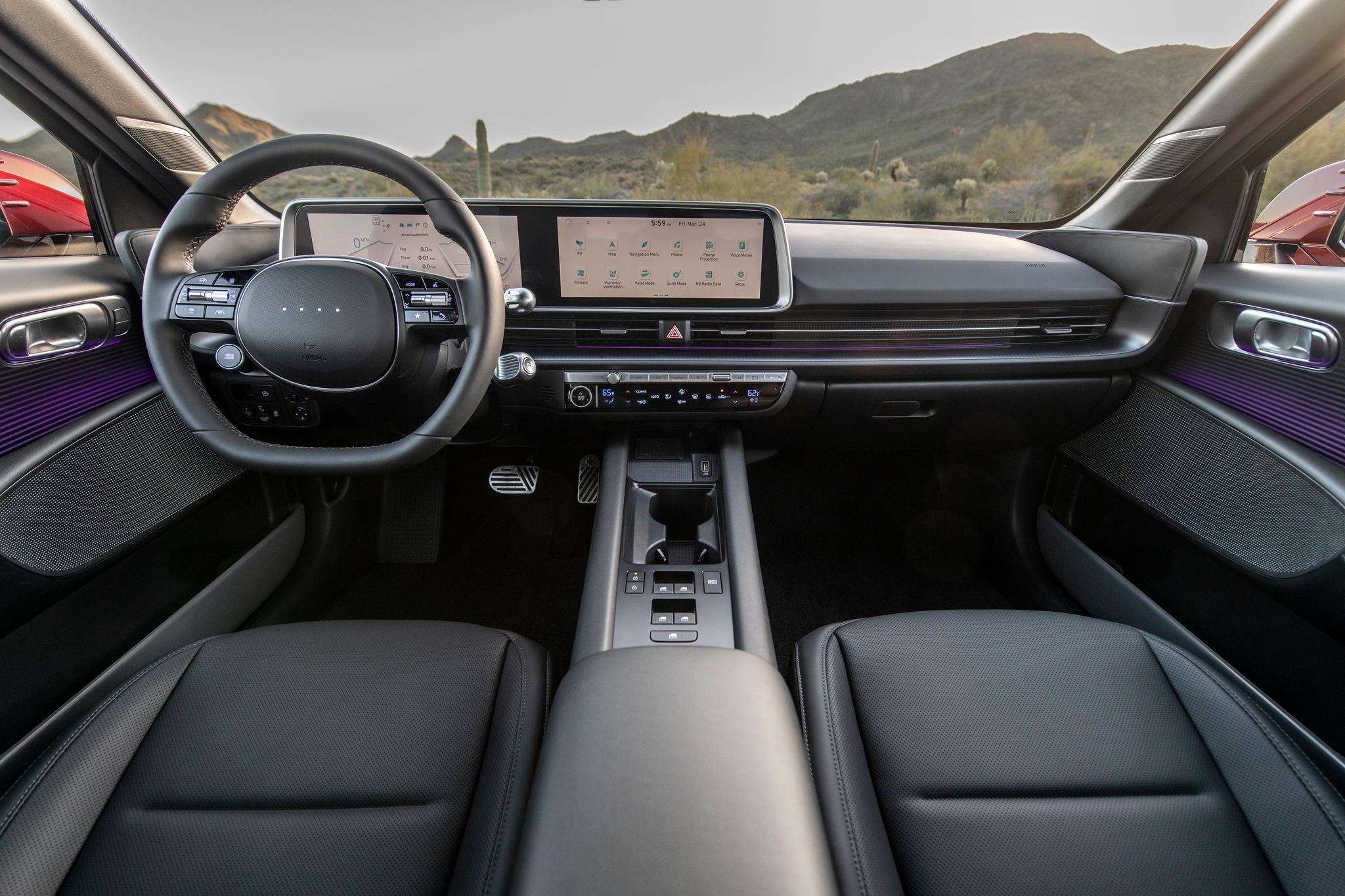 The dashboard of the 2023 Hyundai Ioniq 6