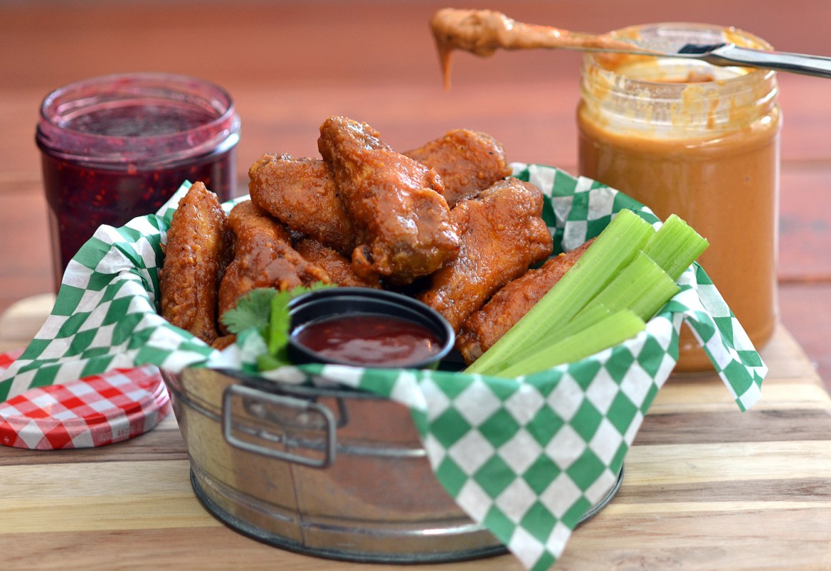 The PB&J wings from Jake Melnick's Corner Tap. We scored the recipe for the appetizer.