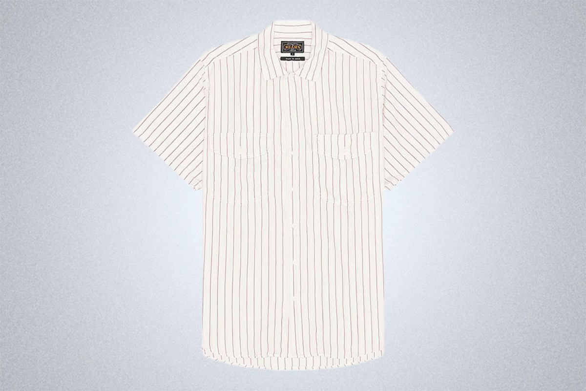 Beams Plus Short-Sleeve Stripe Work Shirt