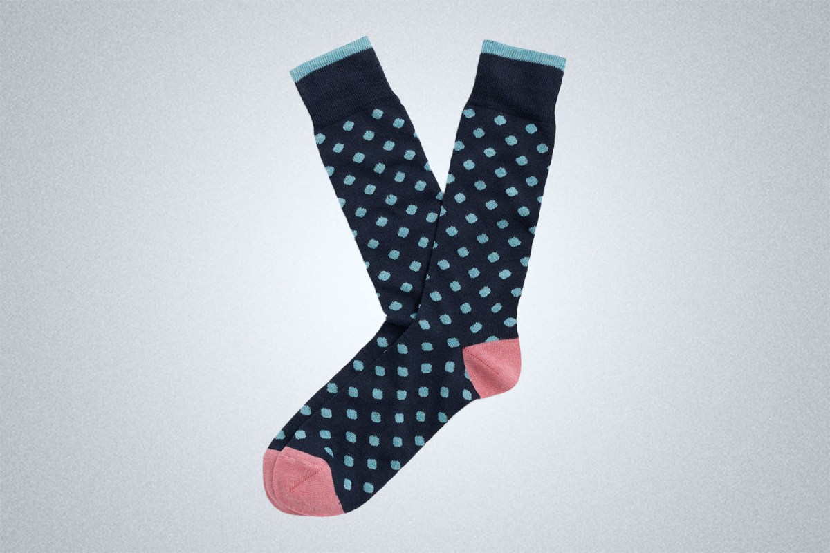 Brooks Brothers Dot Crew Socks