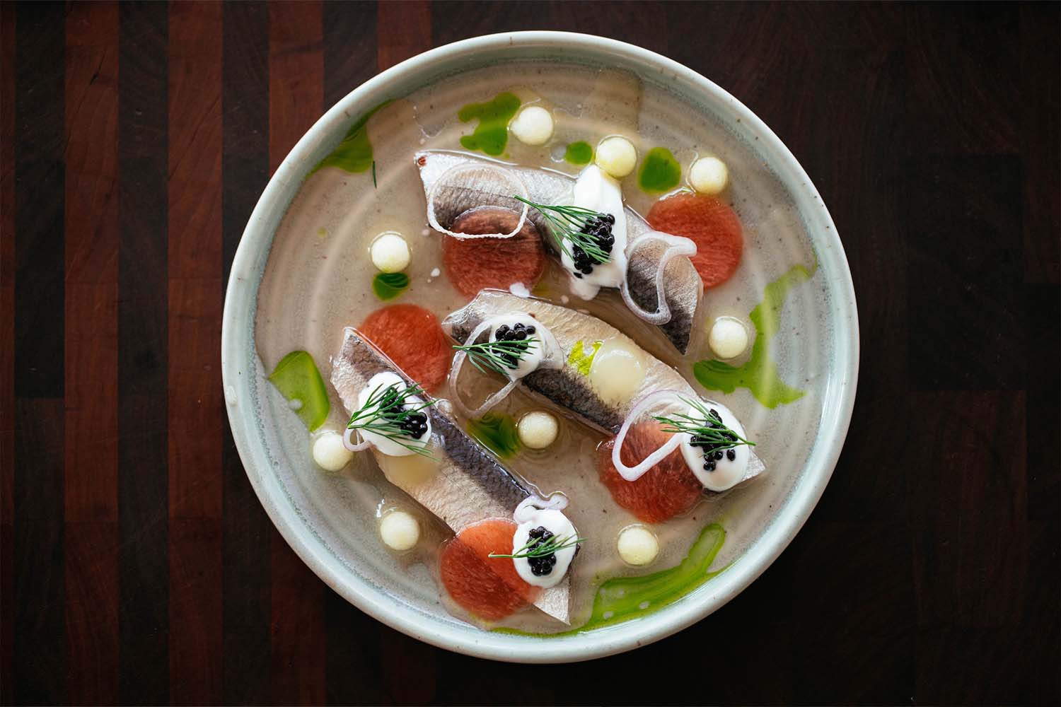 Pickled Cornish herrings by chef Jude Kereama