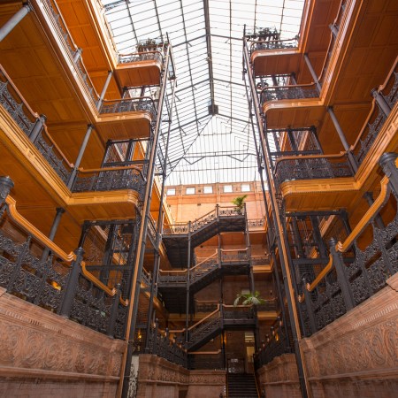 The inside of the Bradbury Building in downtown Los Angeles, just one of the city's architectural marvels