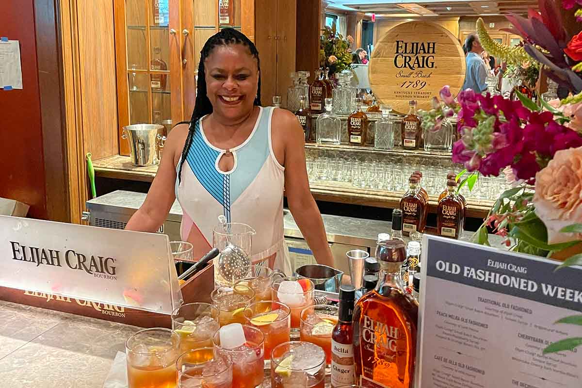 A bar at Tales of the Cocktail highlighting Old Fashioned Week