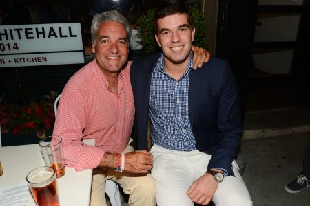 Andy King and Billy McFarland attend the Magnises Dinner Party at 22 Greenwich Ave on August 7, 2014 in New York City.