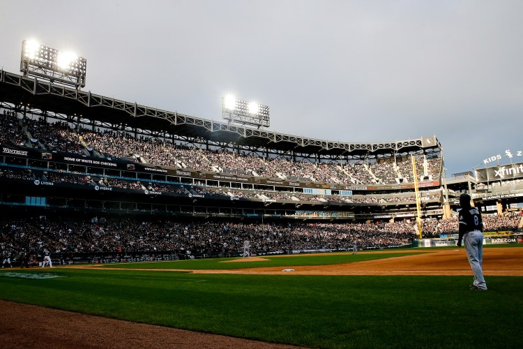 A general stadium view during Game 4 of the ALDS between the Houston Astros and the Chicago White Sox at Guaranteed Rate Field on Tuesday, October 12, 2021