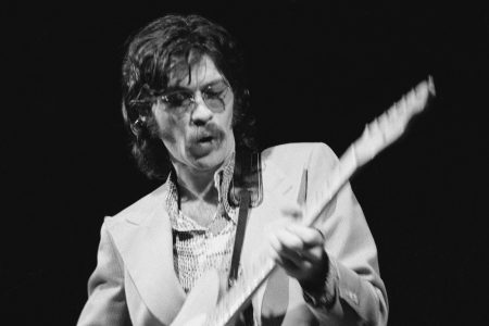Robbie Robertson performing with The Band at the Royal Albert Hall, London, June 1971.