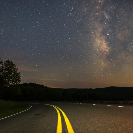 Skyline Drive at Shenandoah National Park starry sky