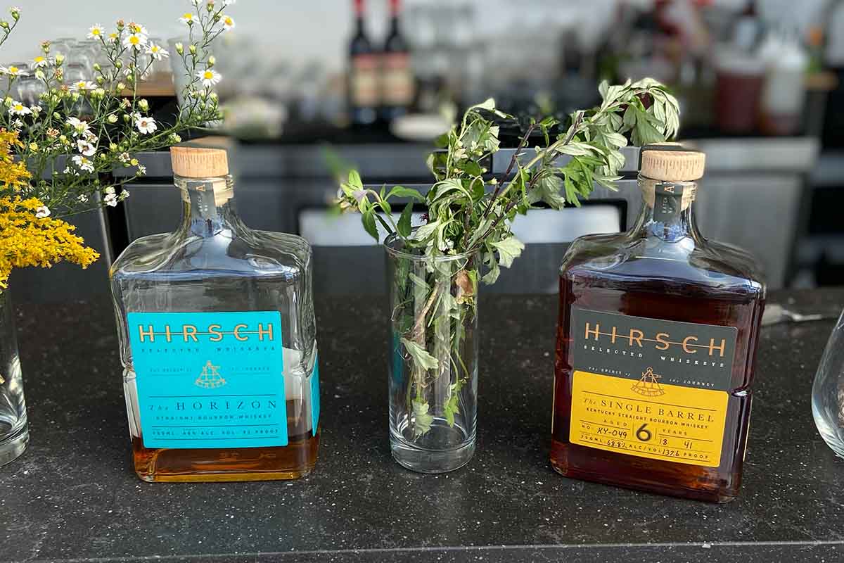 Two bottles of HIrsch Whiskey