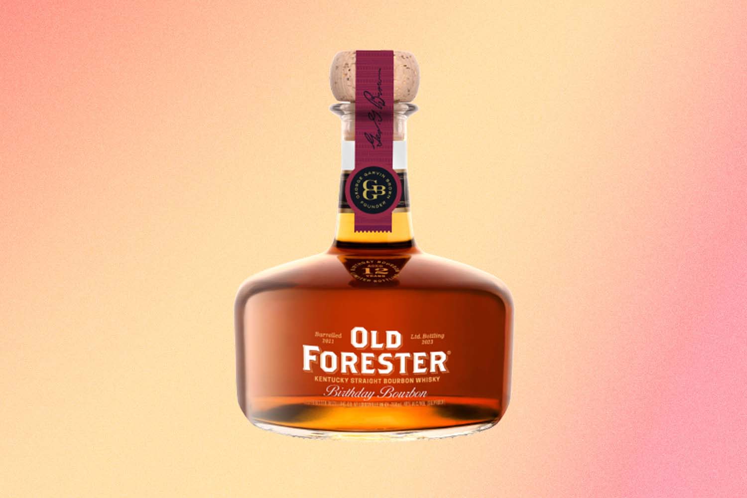 A bottle of Old Forester Birthday Bourbon 2023