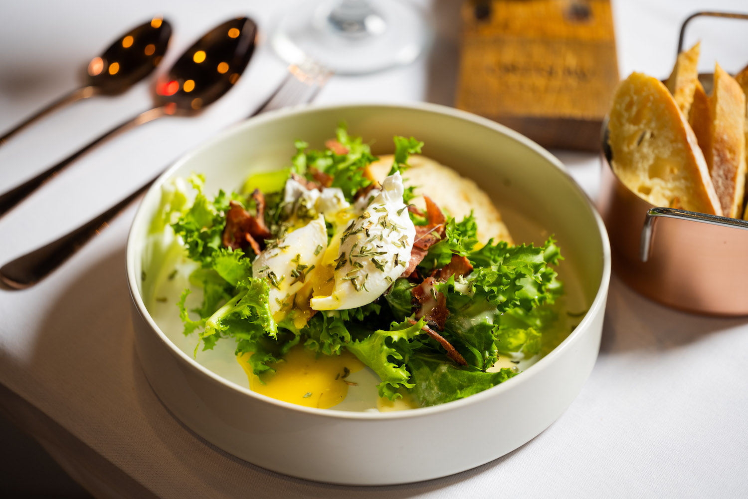 the salad Lyonnaise with poached egg