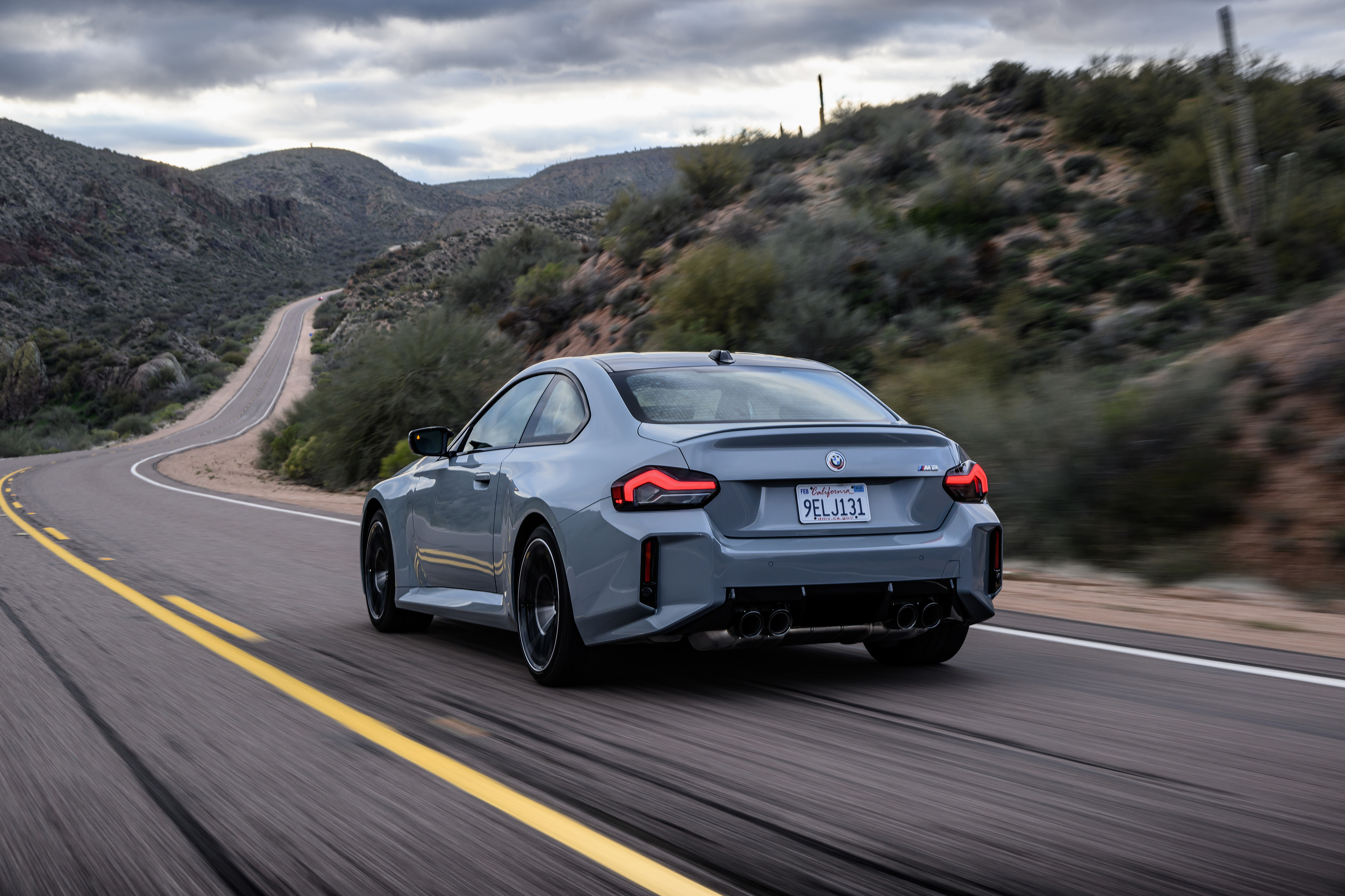 The 2023 BMW M2 from the rear