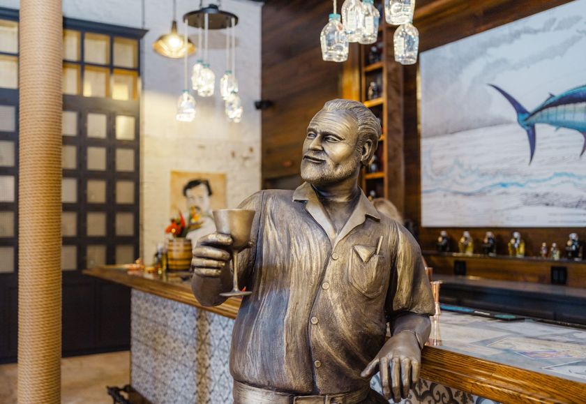 Ernest Hemingway statue at Papa’s Pilar