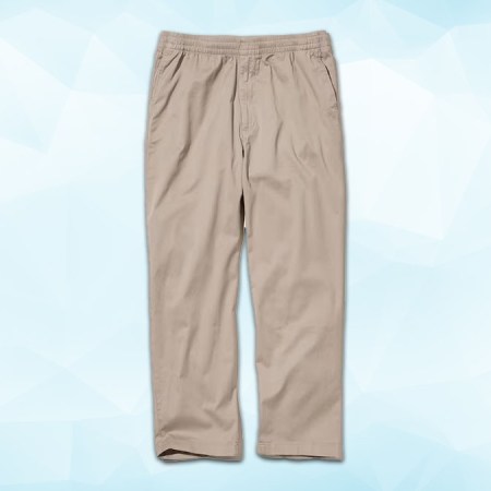 a photo of the Uniqlo Relaxed Fit Cotton Pant on a sky blue background