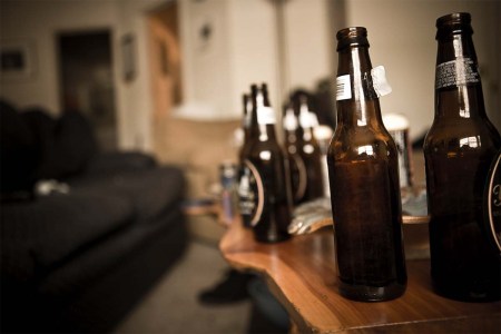 Beer bottles on a table. New studies suggest older Americans are binge drinking at record levels, while younger generations are avoiding alcohol.