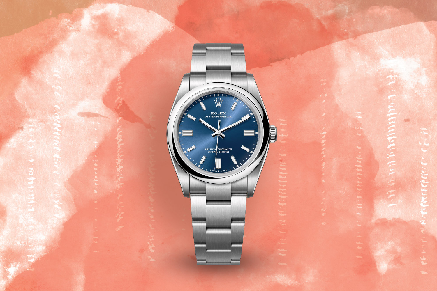 Silver and blue Rolex Oyster Perpetual 36
