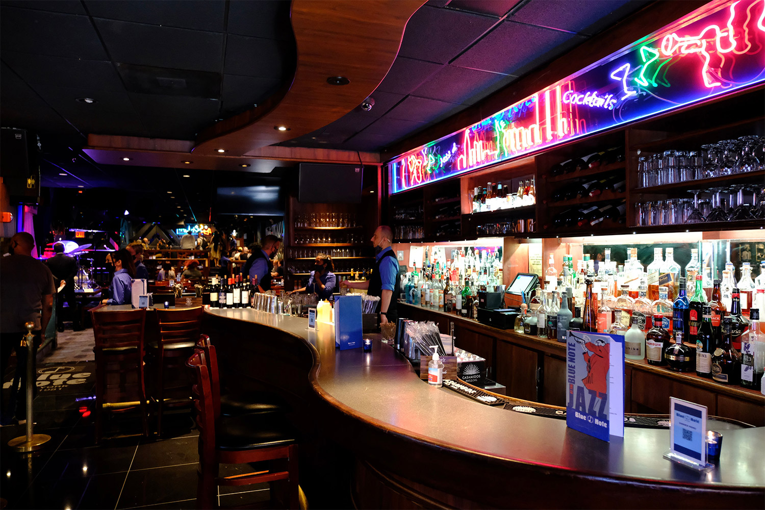 The bar at Blue Note Jazz Club in New York City