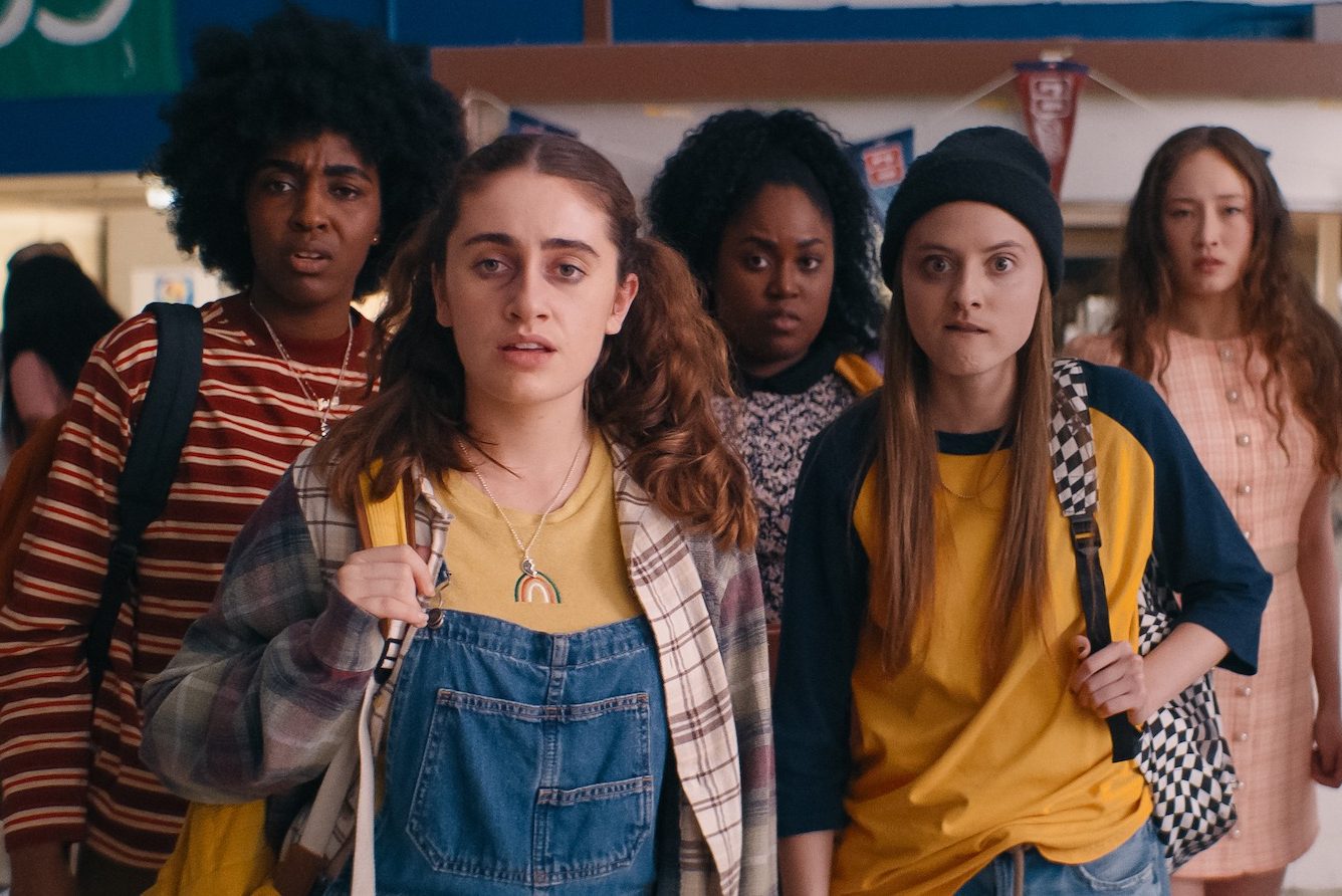 Rachel Sennott (center) in "Bottoms"