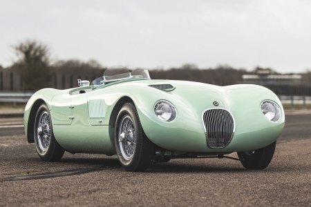 A Jaguar C-Type continuation car that will be displayed at Monterey Car Week 2023