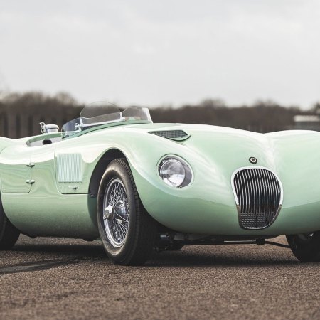 A Jaguar C-Type continuation car that will be displayed at Monterey Car Week 2023