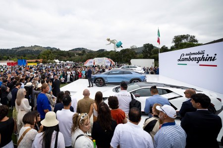 Lamborghini CEO Stephan Winkelmann unveils the Lanzador concept at The Quail, A Motorsport Gathering on August 18, 2023, as part of Monterey Car Week.