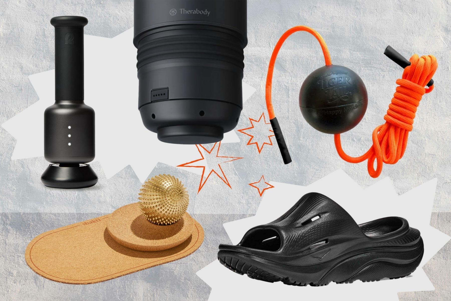 collage of recovery tools on textured background