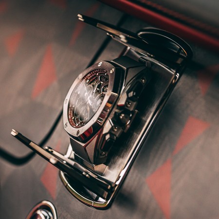 The Audemars Piguet Royal Oak Concept Split-Seconds Chronograph GMT Large Date in a Rolls-Royce La Rose Noire Droptail
