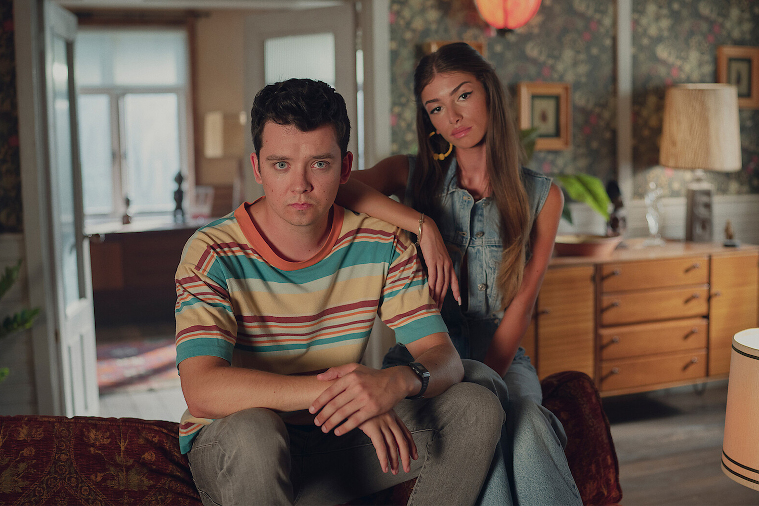 Two cast members from the hit Netflix show "Sex Education," which is ending this year.