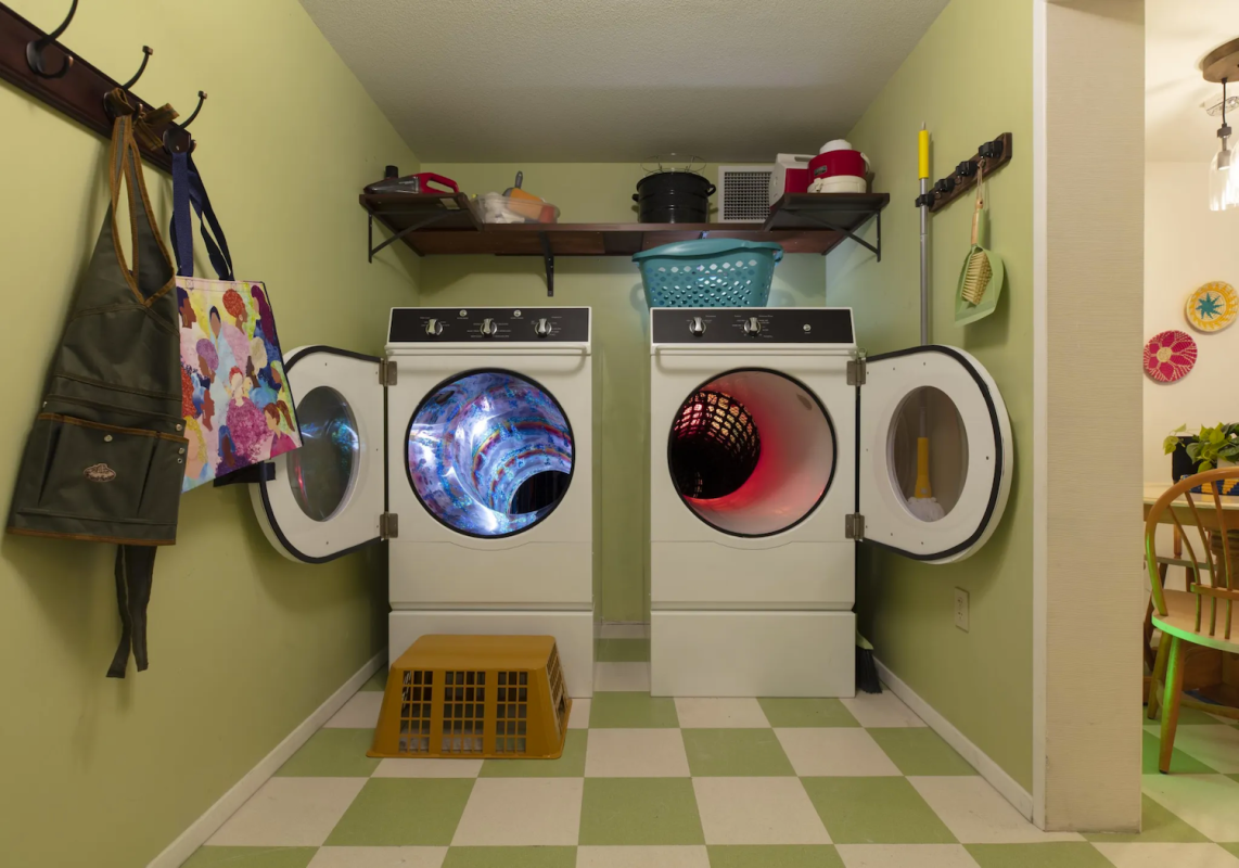 washing machine portals in an art istallation in texas.