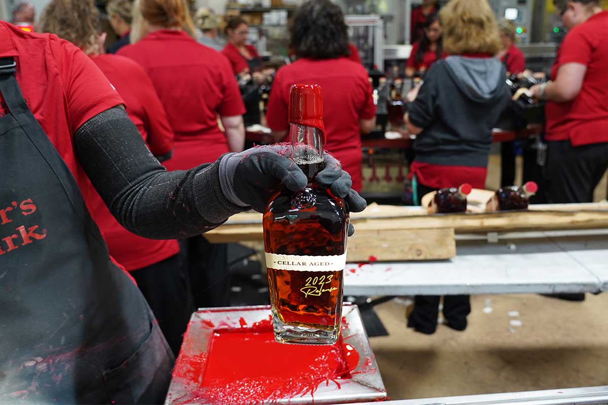 The new Maker's Mark Cellar Aged getting a wax seal