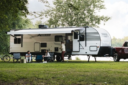 The Winnebago Access, a new conventional-class travel trailer from the RV brand, and their most affordable towable yet