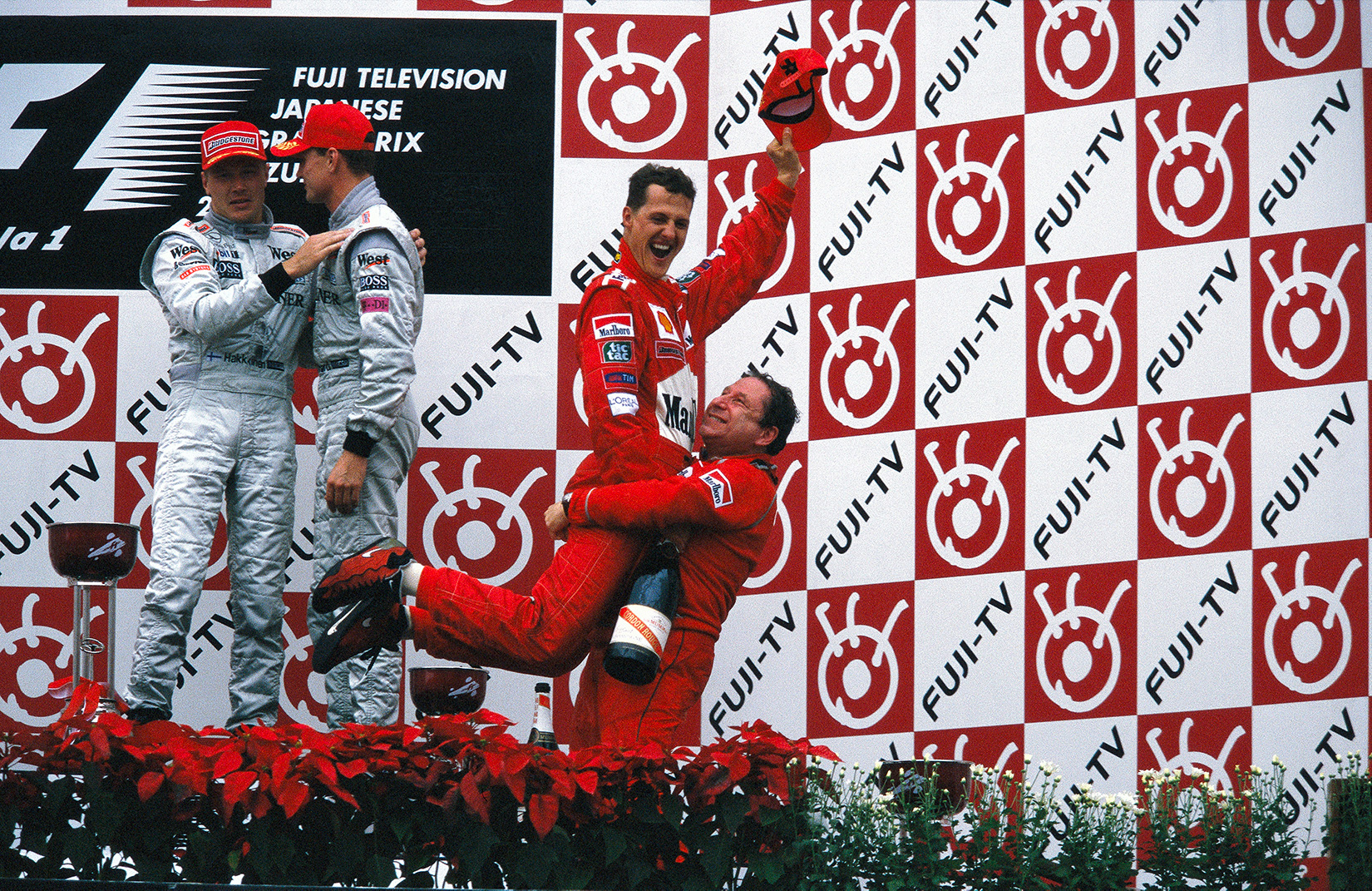 "Michael Schumacher’s greatest moment: The Japanese GP 2000, when he finally won the world title for Ferrari...after a 21-year hiatus."