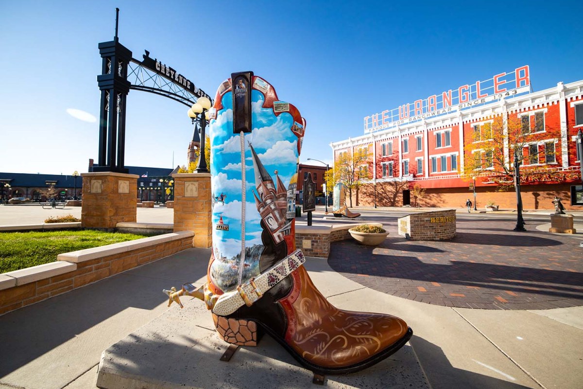 Walking around town you’ll notice a few of the 36 boots, each eight feet tall and hand-painted by local artists