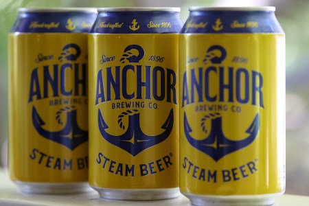 3 cans of Anchor Steam beer