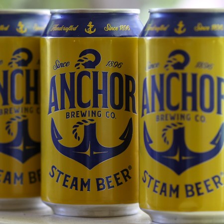 3 cans of Anchor Steam beer