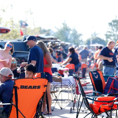 Fans tailgate prior to the game between the Chicago Bears and the Pittsburgh Steelers at Soldier Field on September 24, 2017 in Chicago, Illinois.