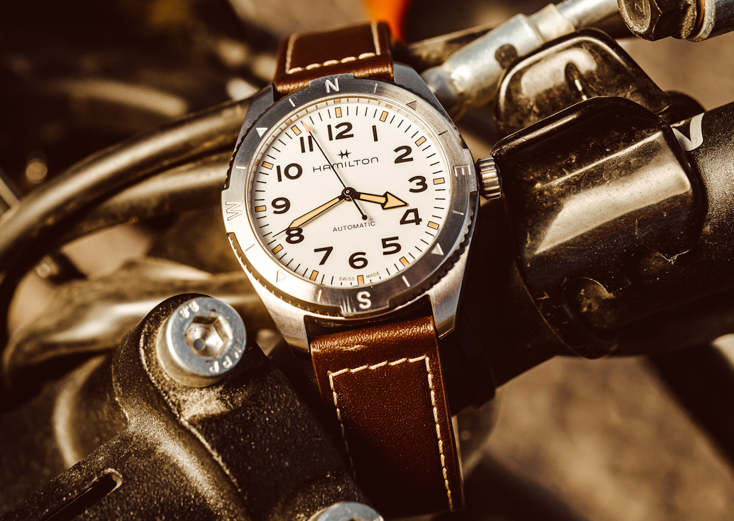 Watch on a motorcycle
