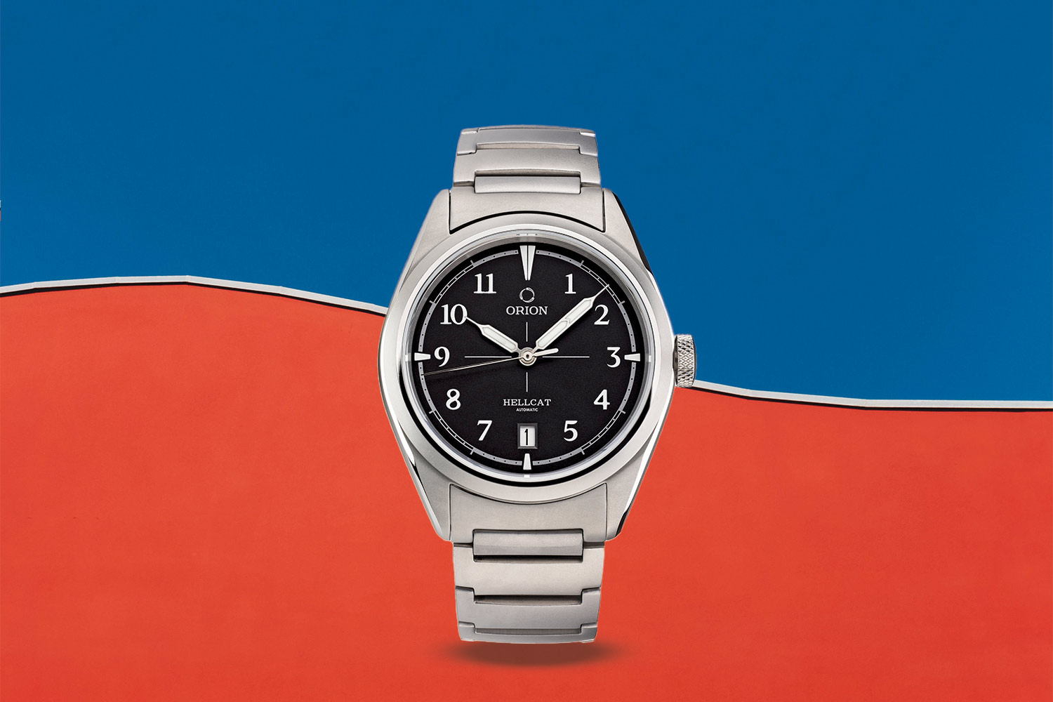 Silver and black watch